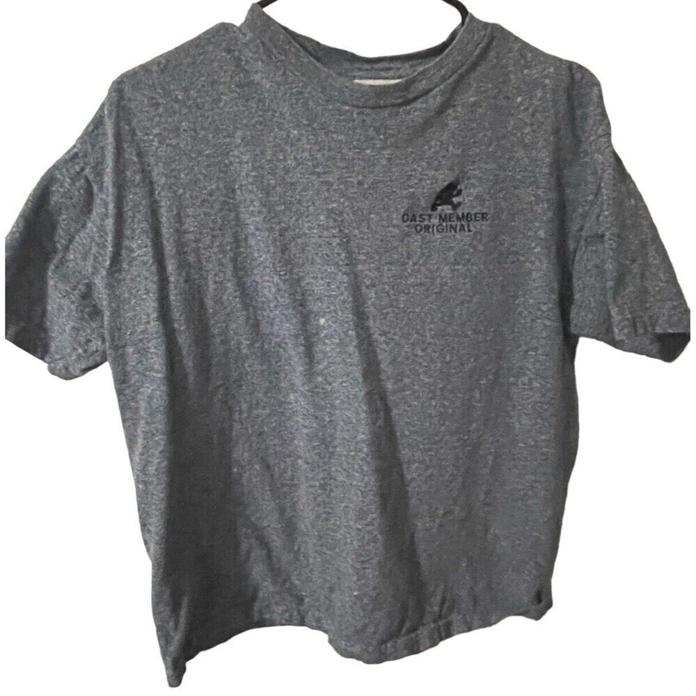 VTG The Walt Disney Cast Member T Shirt Adult Sz L Gray Mickey Embroidered RARE